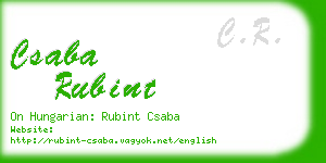 csaba rubint business card